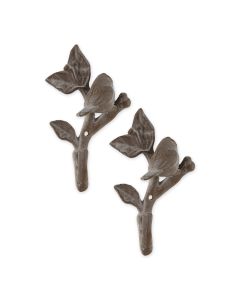 BIRD WITH LEAVES WALL HOOK SET/2